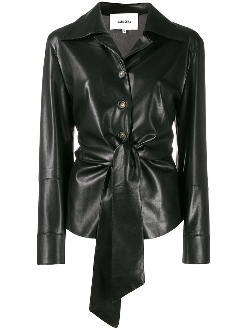 Nanushka Poppy Faux Leather Overshirt