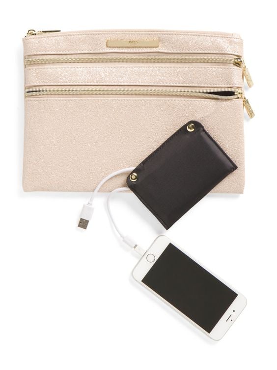 Textured Wristlet With Portable Charger ($20)