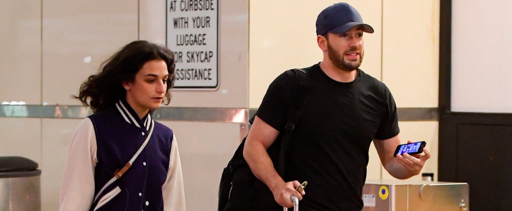 Chris Evans and Jenny Slate at LAX July 2016