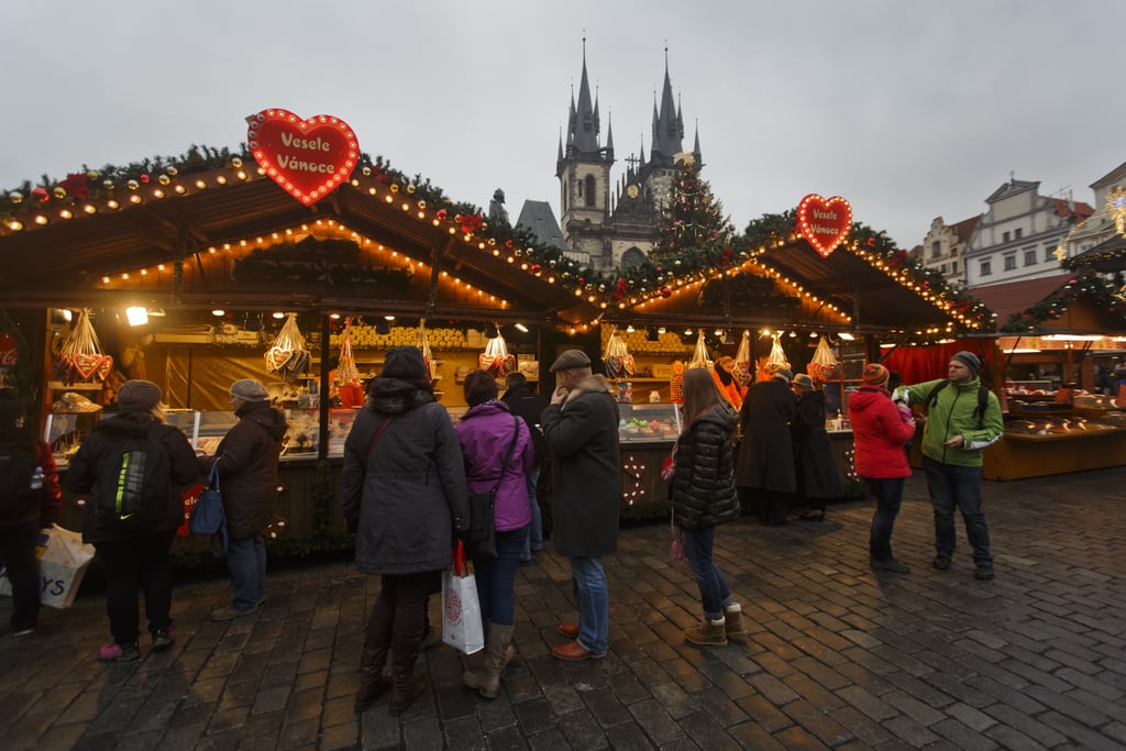 People shopped at the Old Town Square Christmas market in Prague.
