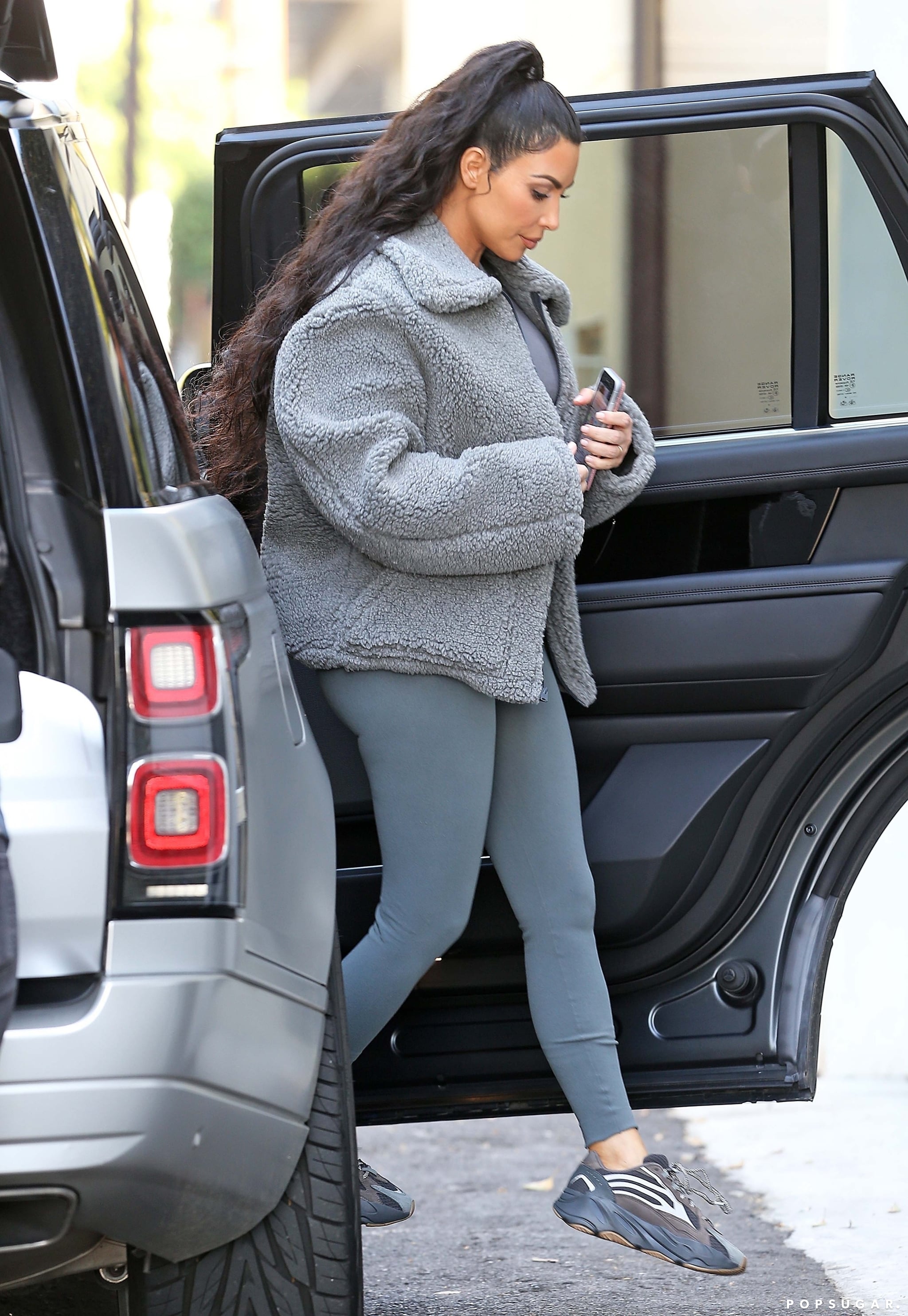 kim wearing yeezy 5