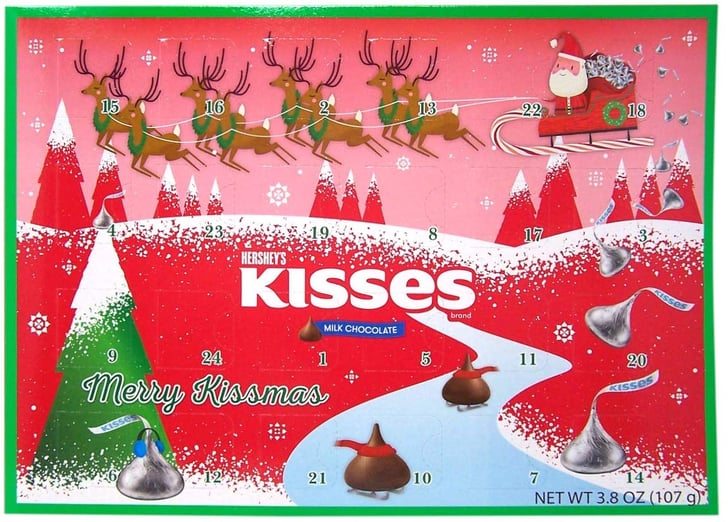 Hershey Milk Chocolate Kisses Candy Filled 2019 Christmas Advent Calendar The Best Advent