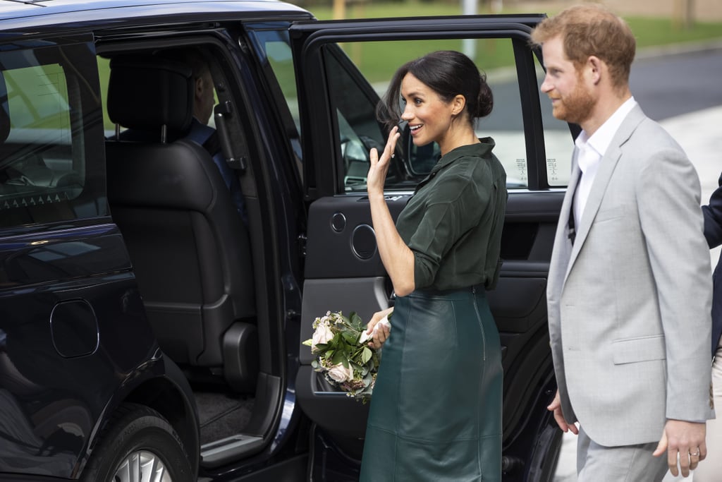 Meghan Markle's Green Hugo Boss Leather Skirt