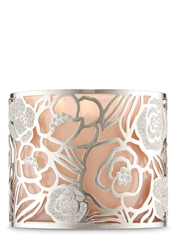 Bath & Body Works Silver Rose 3-Wick Candle Holder