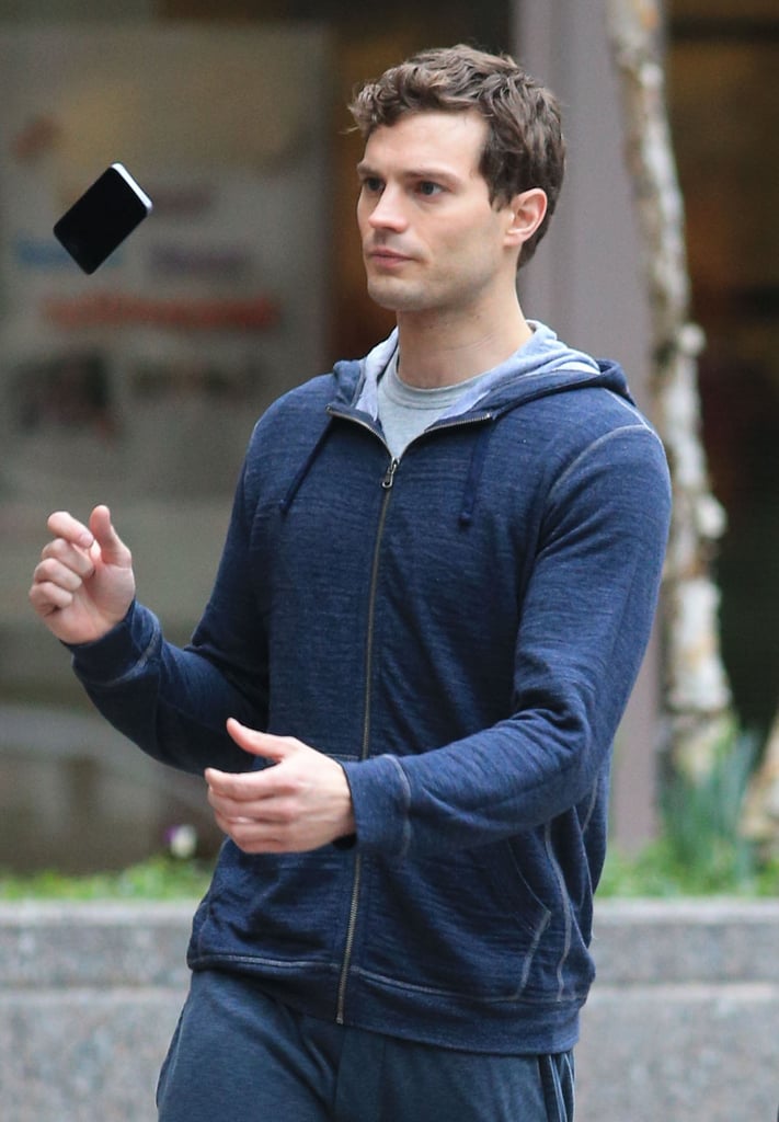 Dornan is particularly good at tossing that phone, but yikes.