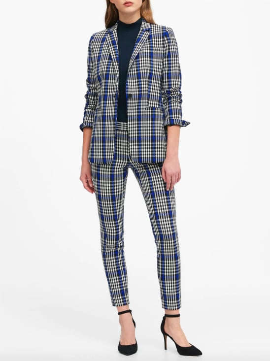 Long & Lean-Fit Plaid Blazer