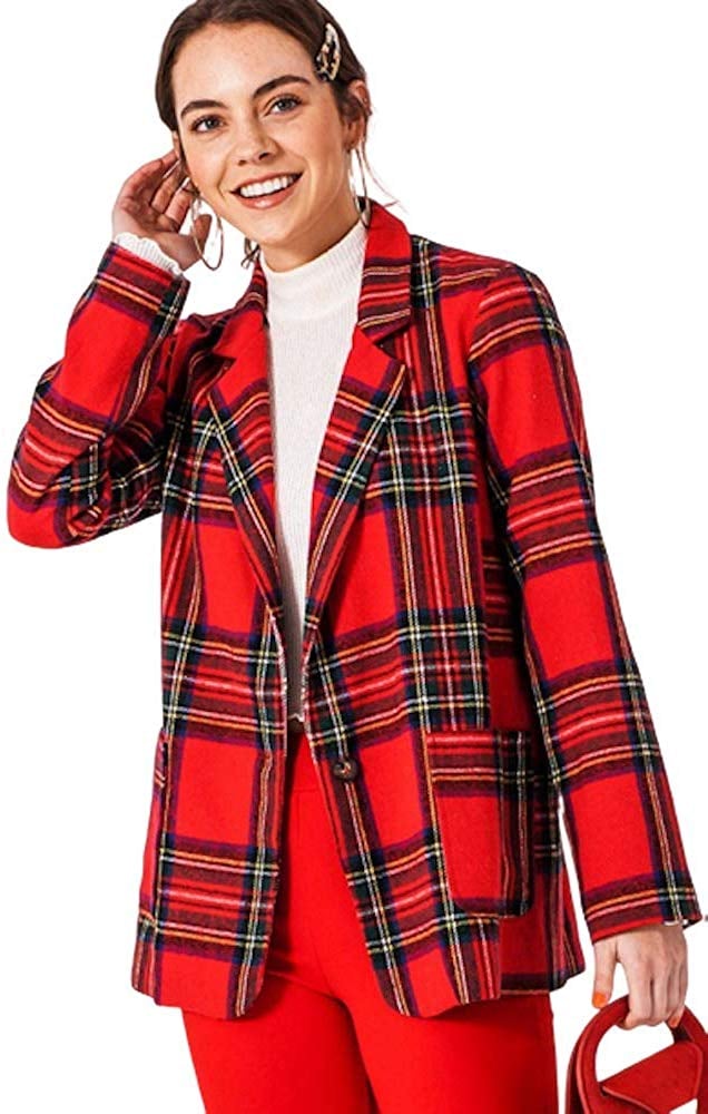 Thfb Plaid Holiday Blazer Jacket