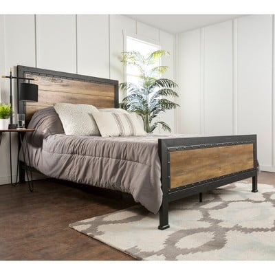Wood and metal bedroom clearance set