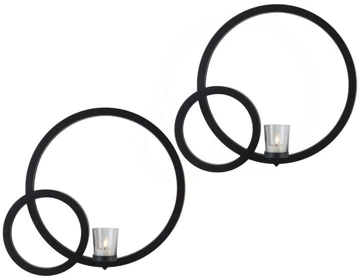Element Circles Two-Piece Candle Wall Sconce Set