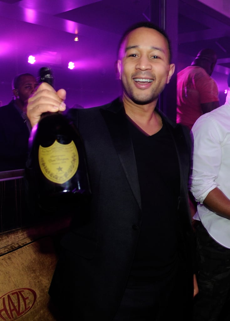 John Legend celebrated his birthday with Champagne during a Vegas bash in December 2012.