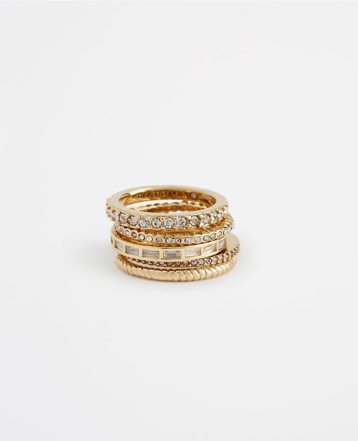 Ann Taylor Crystal Stacked Ring Set ($60)