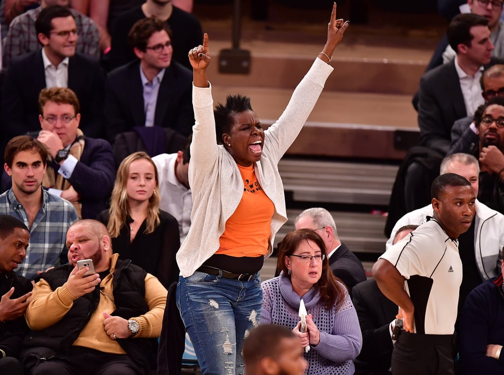Leslie Jones Cheering at Sports Games Pictures