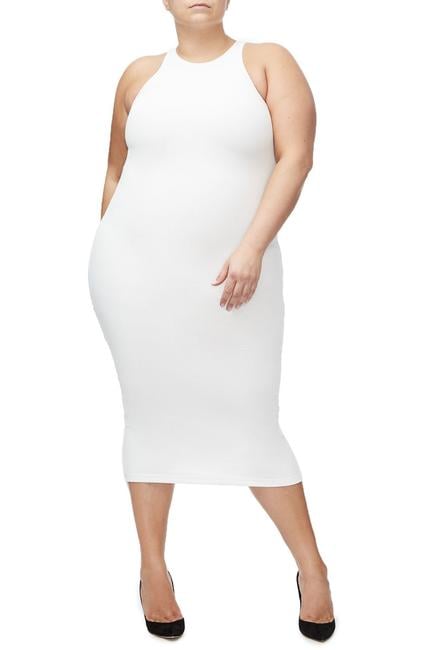 Good American The Ribbed Midi Dress