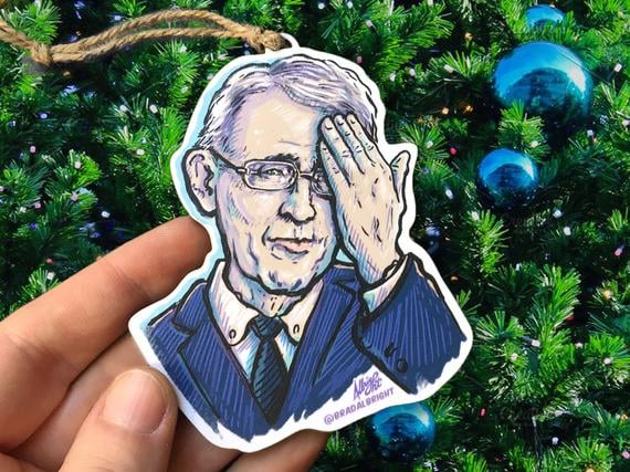 Dr. Fauci Facepalm Christmas Holiday Ornament