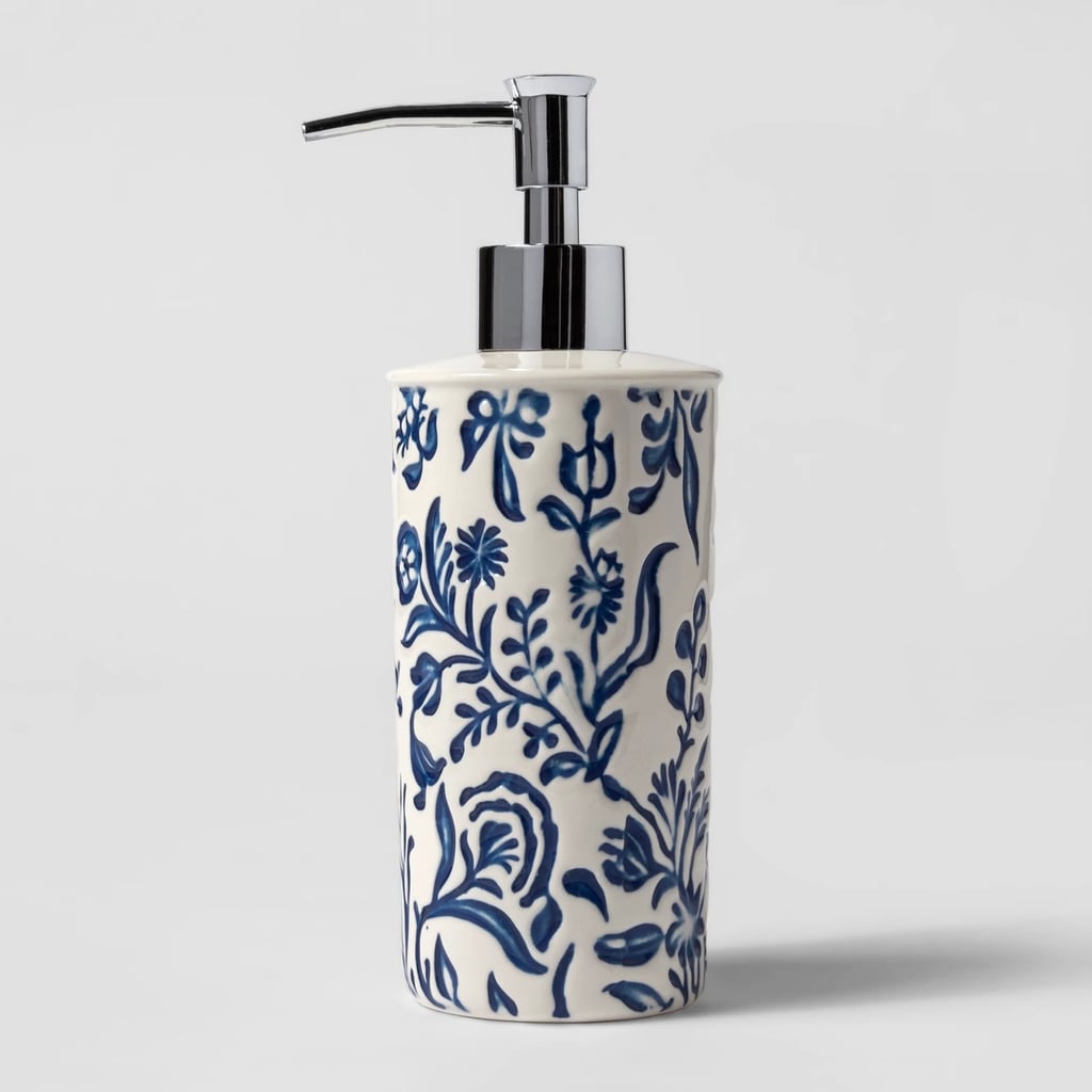 Ceramic Glazed Pattern Soap/Lotion Dispenser