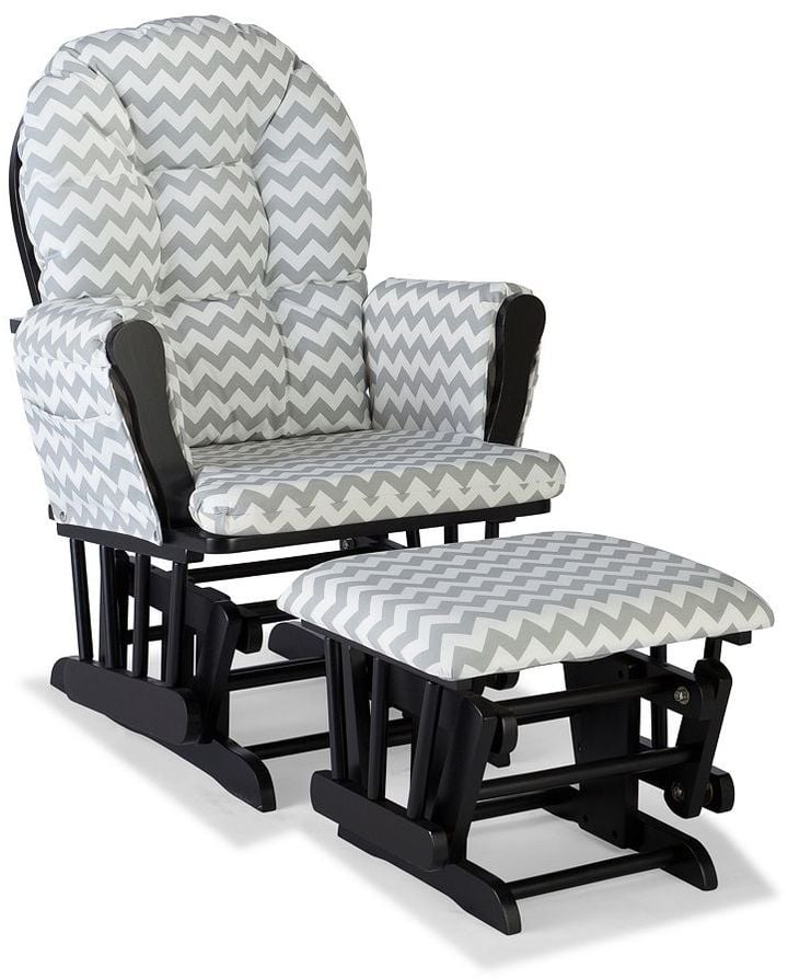 Stork Craft Chevron Hoop Custom Glider Chair amd Ottoman Set