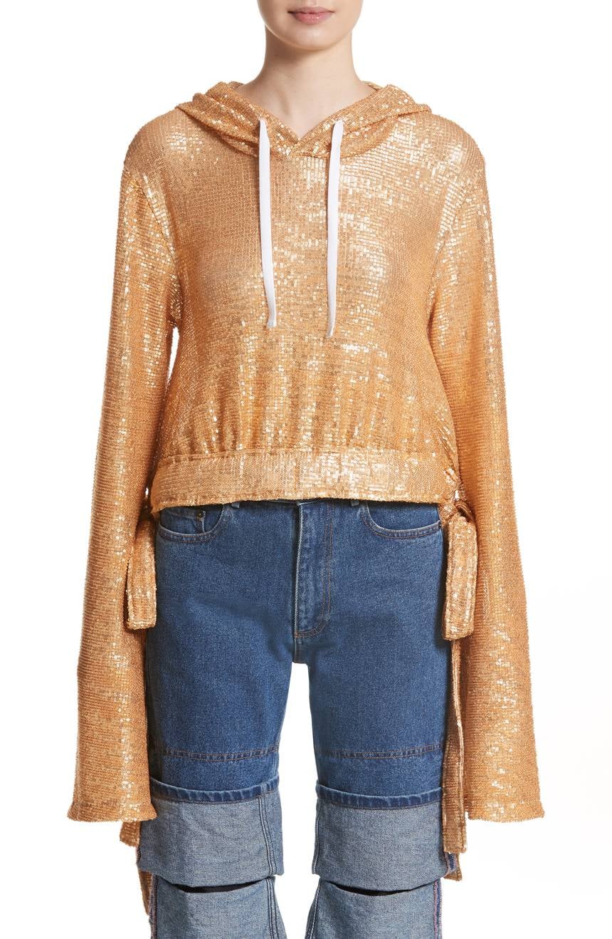 Sequin Drawstring Hoodie 