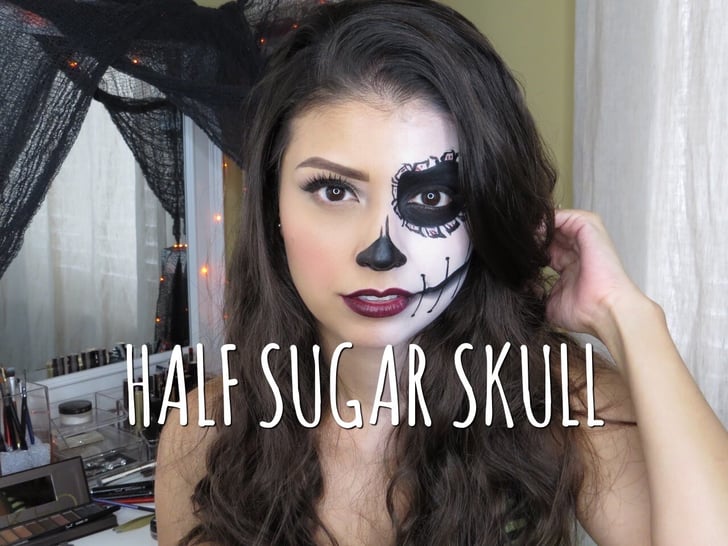 Half Sugar Skull — @allbeautybysarah | Easy Last-Minute Halloween ...