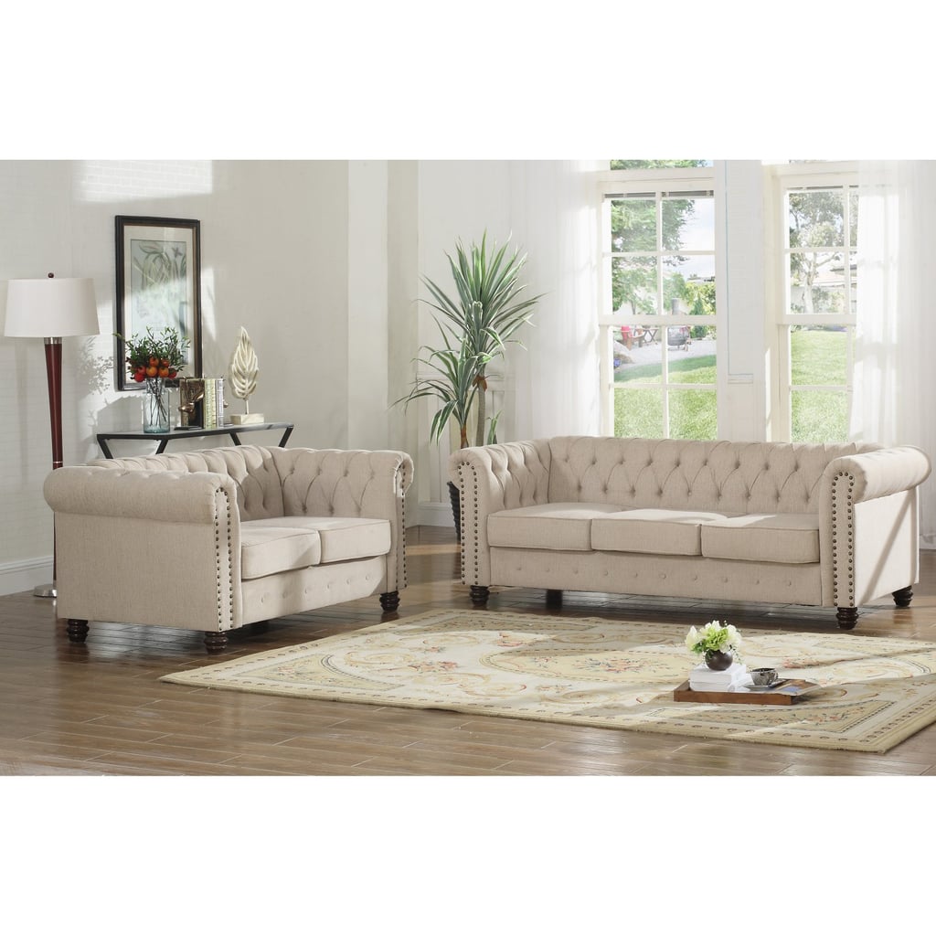 Best Master Furniture Venice 2 Piece Upholstered Sofa Set