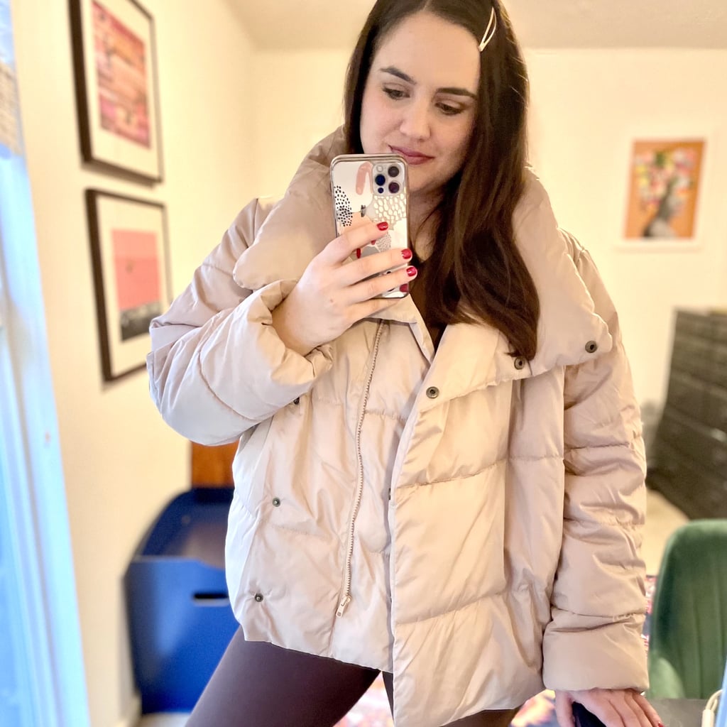 Old Navy Double-Breasted Puffer Jacket Editor Review | POPSUGAR Fashion