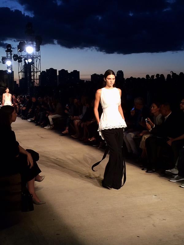 Kendall walked against the backdrop of the setting sun during the Givenchy Spring 2016 show.