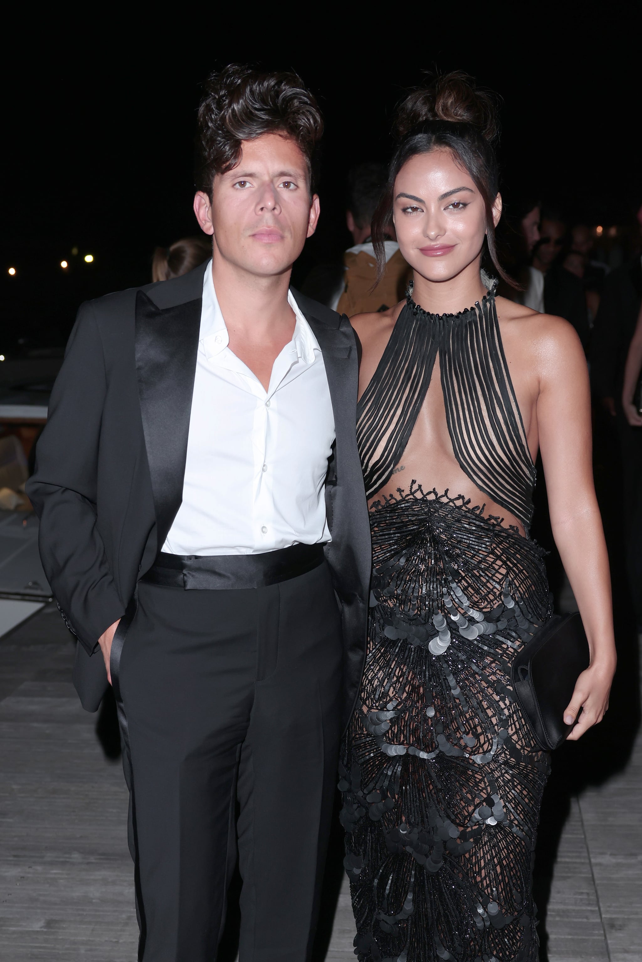 VENICE, ITALY - SEPTEMBER 02: Rudy Mancuso and  Camila Mendes attend Giorgio Armani 