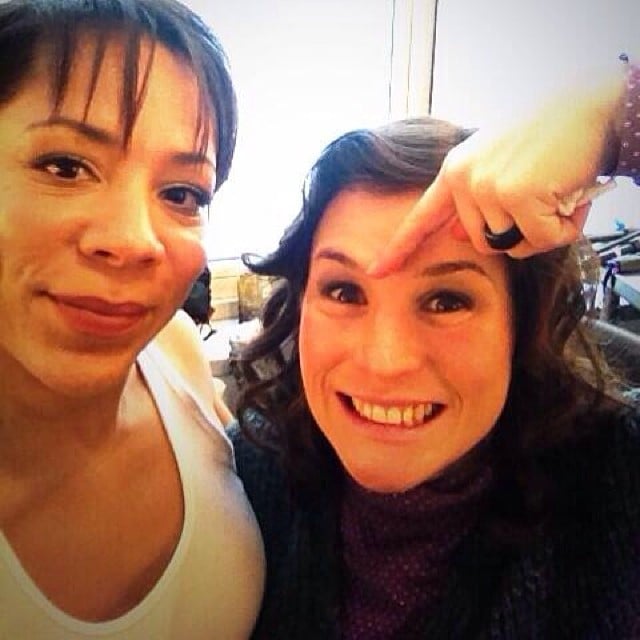 Leyva and Stone smile for the camera.
Source: Instagram user oitnb