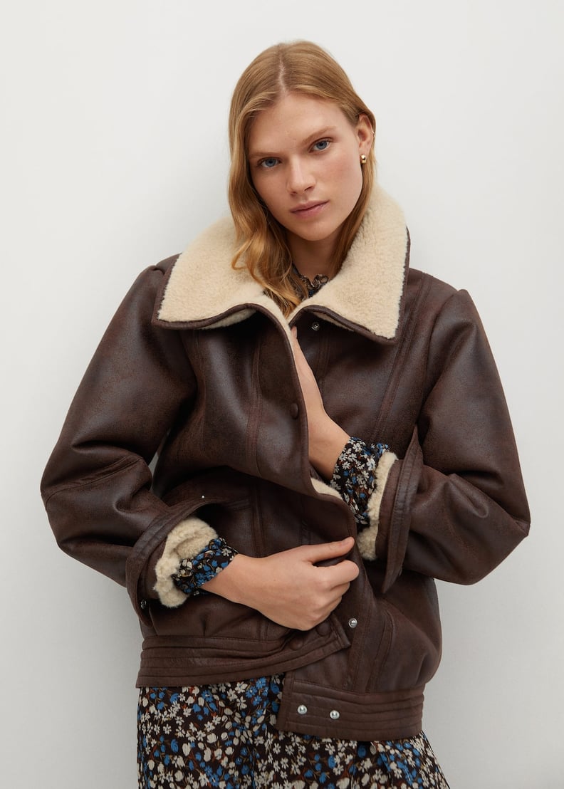 Faux Shearling Aviator Jacket