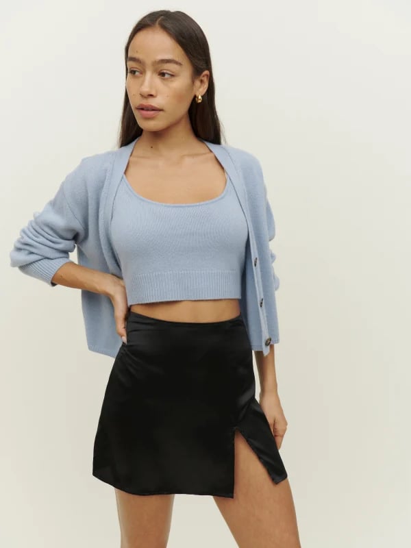 A Silk Miniskirt: Reformation Robbie Silk Skirt