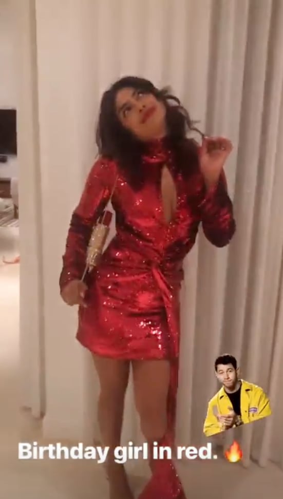 Priyanka Chopra's Red Birthday Dress 2019