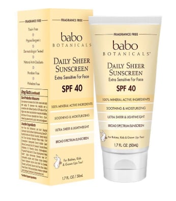 Babo Botanicals Daily Sheer Facial Sunscreen SPF 40