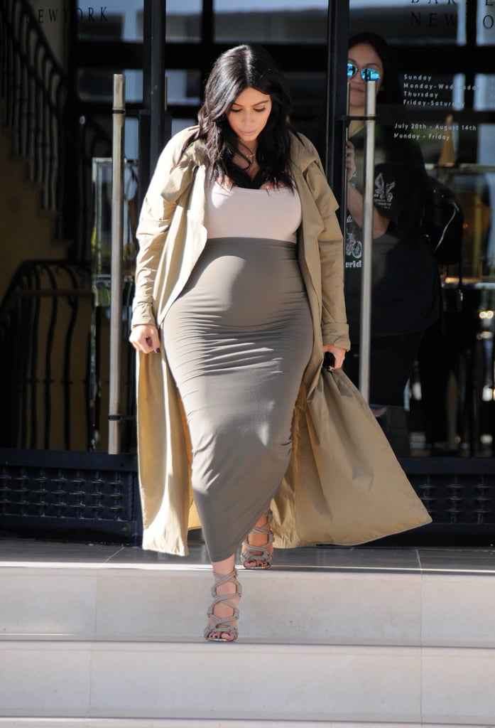 For an afternoon out, Mrs. West did her thing, bringing three complementary neutrals together in one outfit. As usual, she threw on a pair of statement sandals, albeit in an understated shade, to give the whole thing a little more oomph.