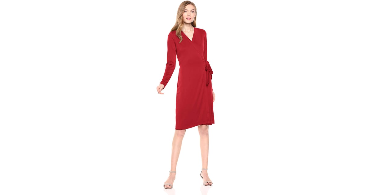 Lark & Ro Signature Long-Sleeve Wrap Dress | The 25 Most Flattering Dresses  on Amazon Hit All the Right Places, So You'll Feel 100% | POPSUGAR Fashion  Photo 10