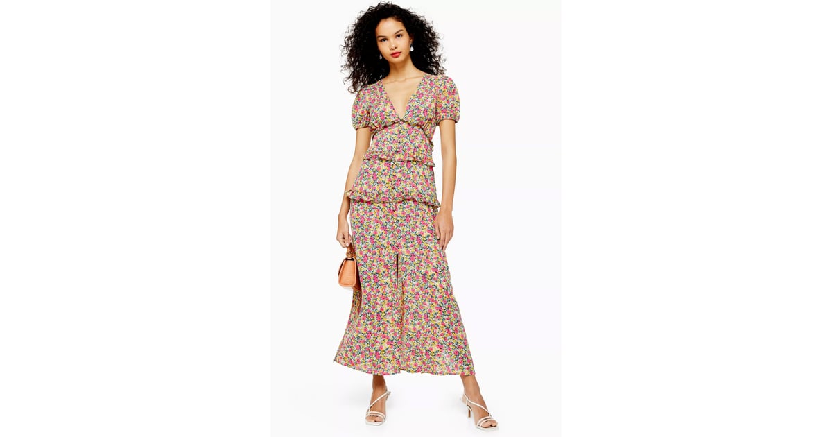 Topshop Floral Open Back Midi Dress Toss Your Shopping Wish