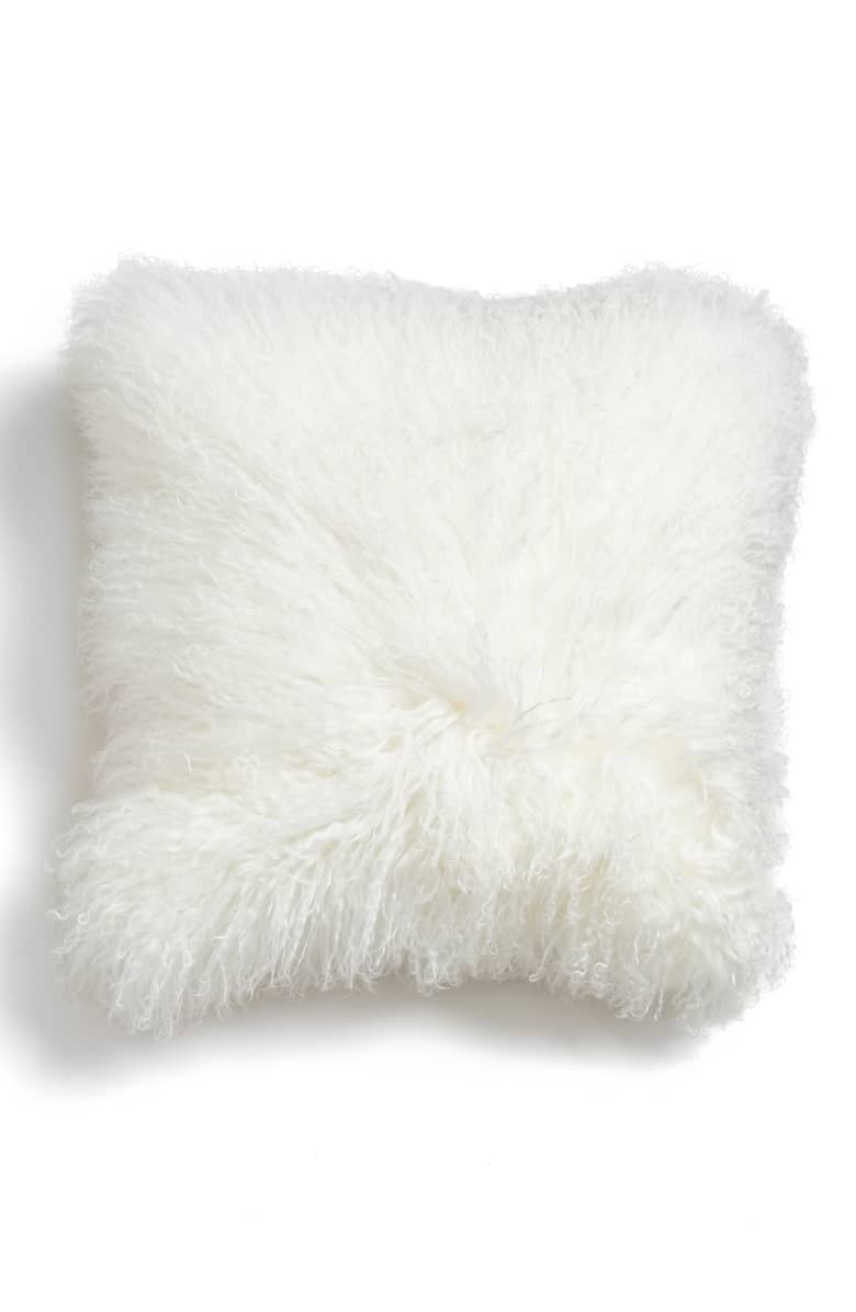 Mina Victory Genuine Tibetan Wool Shearling Pillow