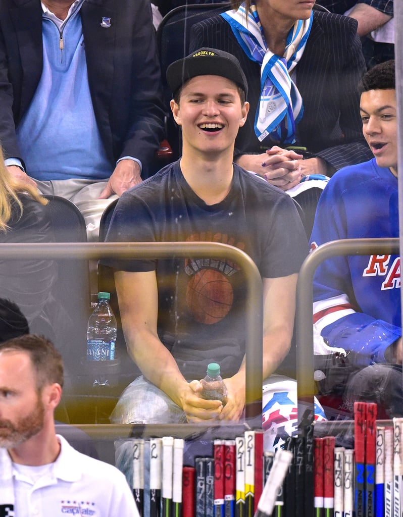 Ansel Elgort at Capitals vs. Rangers Hockey Game | Pictures