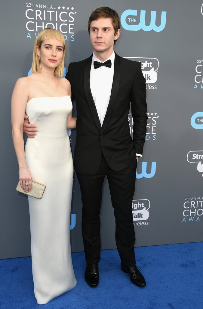 Evan Peters and Emma Roberts at 2018 Critics' Choice Awards