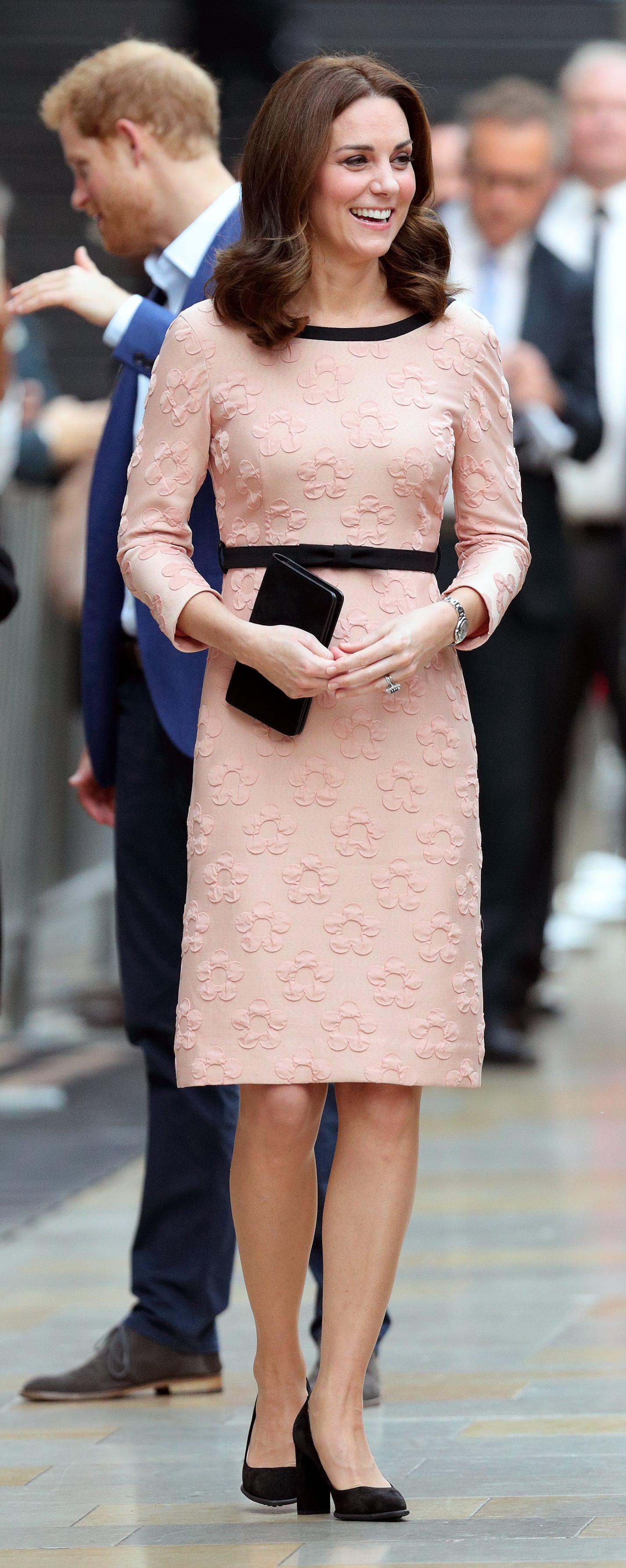 Peach and sale black gown