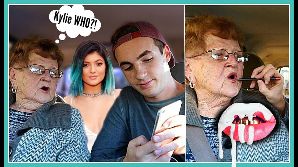 GRANDMA REACTS TO KYLIE JENNER & TRIES HER LIPKIT (KYLIE LIPKIT OPEN GIVEAWAY)