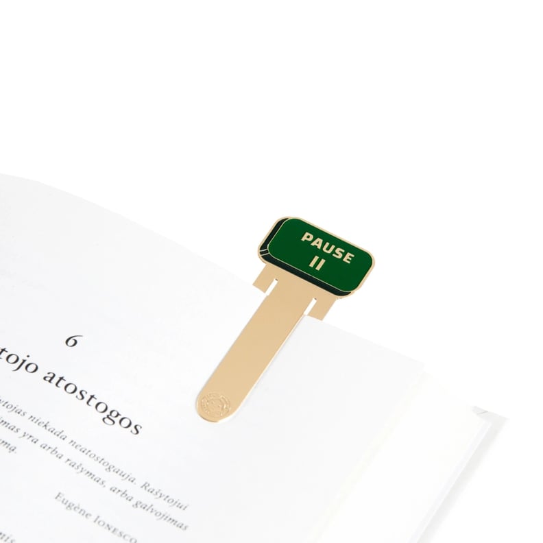 Best Quirky Gift Under $25: Make Heads Turn Enamel Bookmark Pause