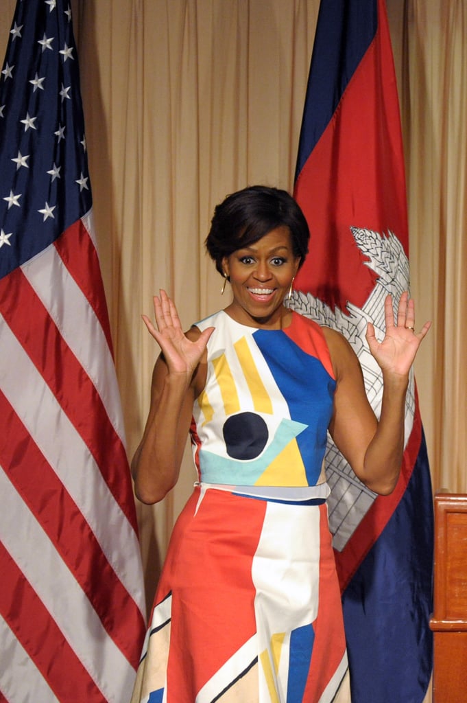 Michelle Obama lit up a Peace Corps event in Siem Reap, Cambodia, on Saturday.
