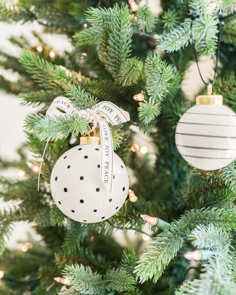 Cream & Black Mini Glass Ornaments