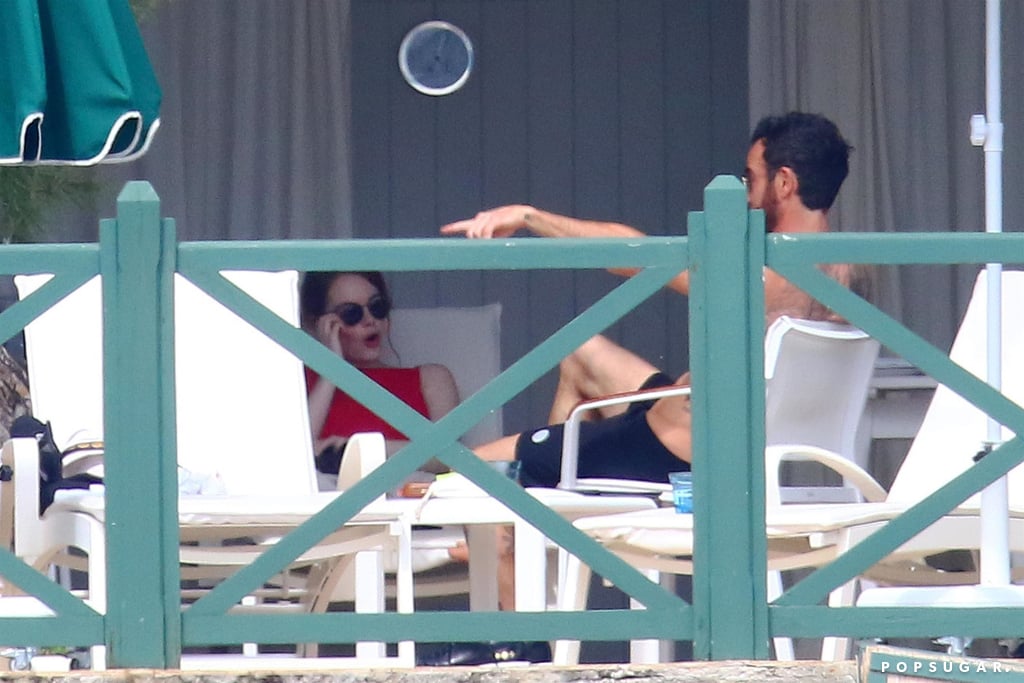 Emma Stone and Justin Theroux Beach Pictures May 2018