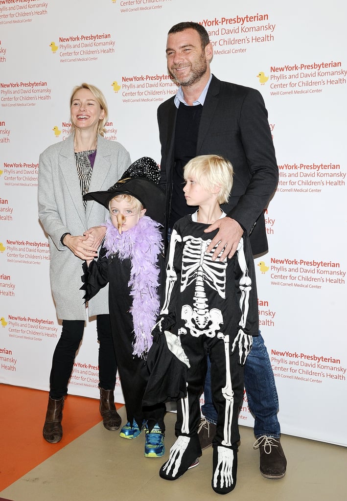 Naomi Watts and Liev Schreiber took their children, Kai and Sasha, to the Light Up a Life Halloween Carnival in NYC on Saturday.