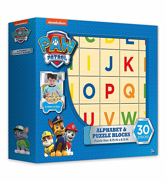 PAW Patrol Alphabet & Puzzle 30-Piece Wood Block Set