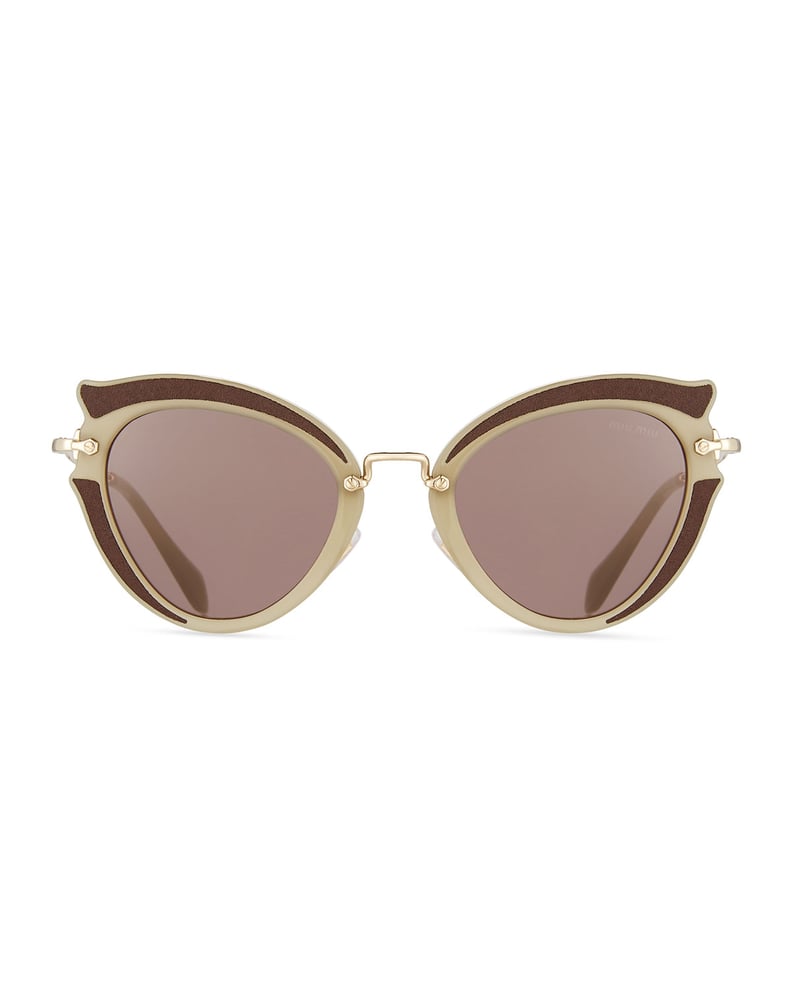 Miu Miu Noir Gradient Cat-Eye Silk Satin Sunglasses