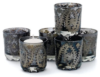 Charcoal Votive Candleholders ($79)