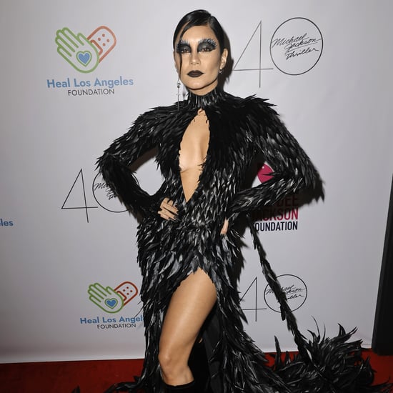 Vanessa Hudgens's Feather Cutout Gown For Halloween