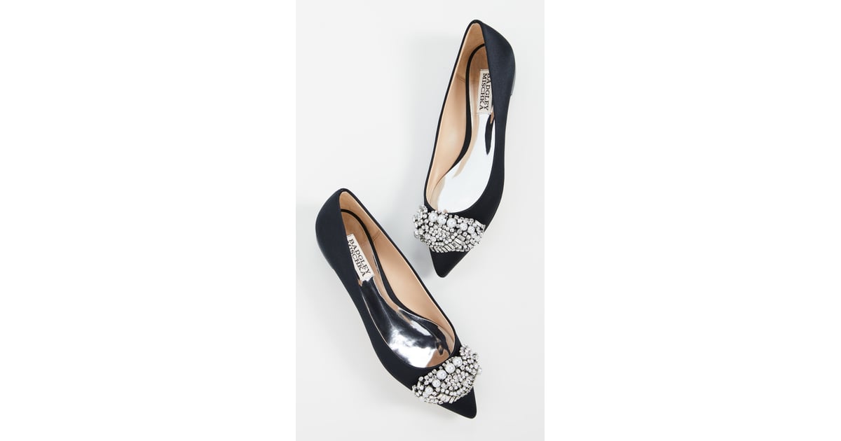 badgley mischka black flats