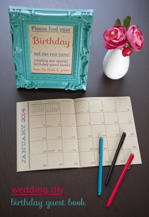 Birthday Calendar Guest Book